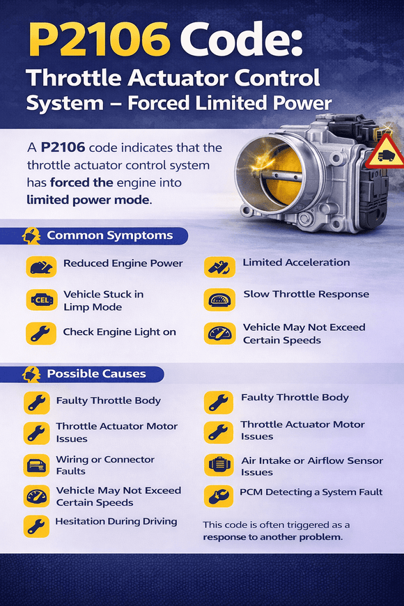P2106 Code: Throttle Actuator Control System – Forced Limited Power