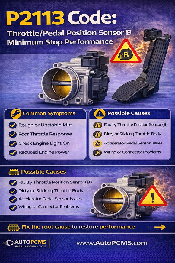 P2113 Code: Throttle/Pedal Position Sensor B Minimum Stop Performance