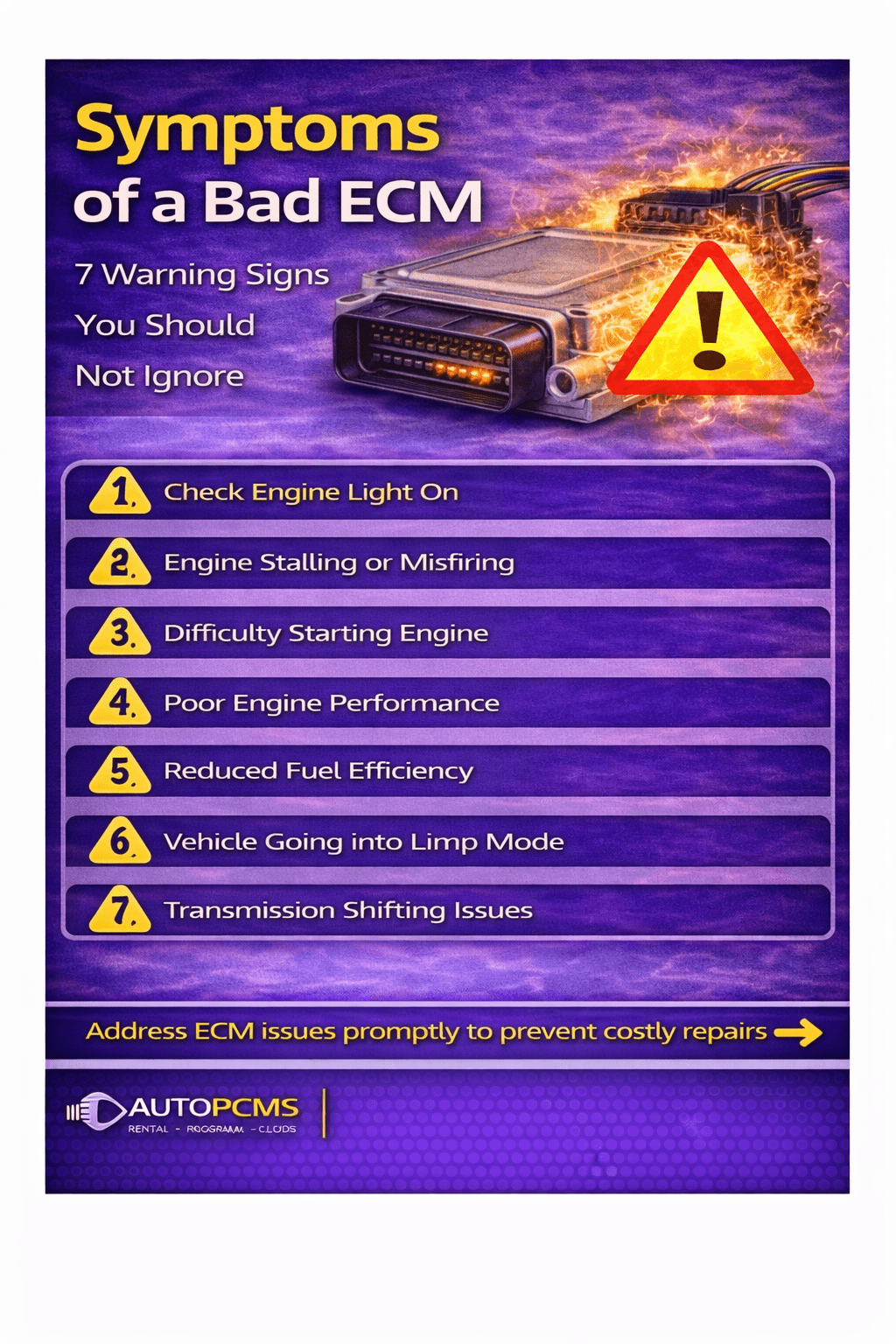 Symptoms of a Bad ECM (7 Warning Signs You Shouldn’t Ignore) - Auto PCMS